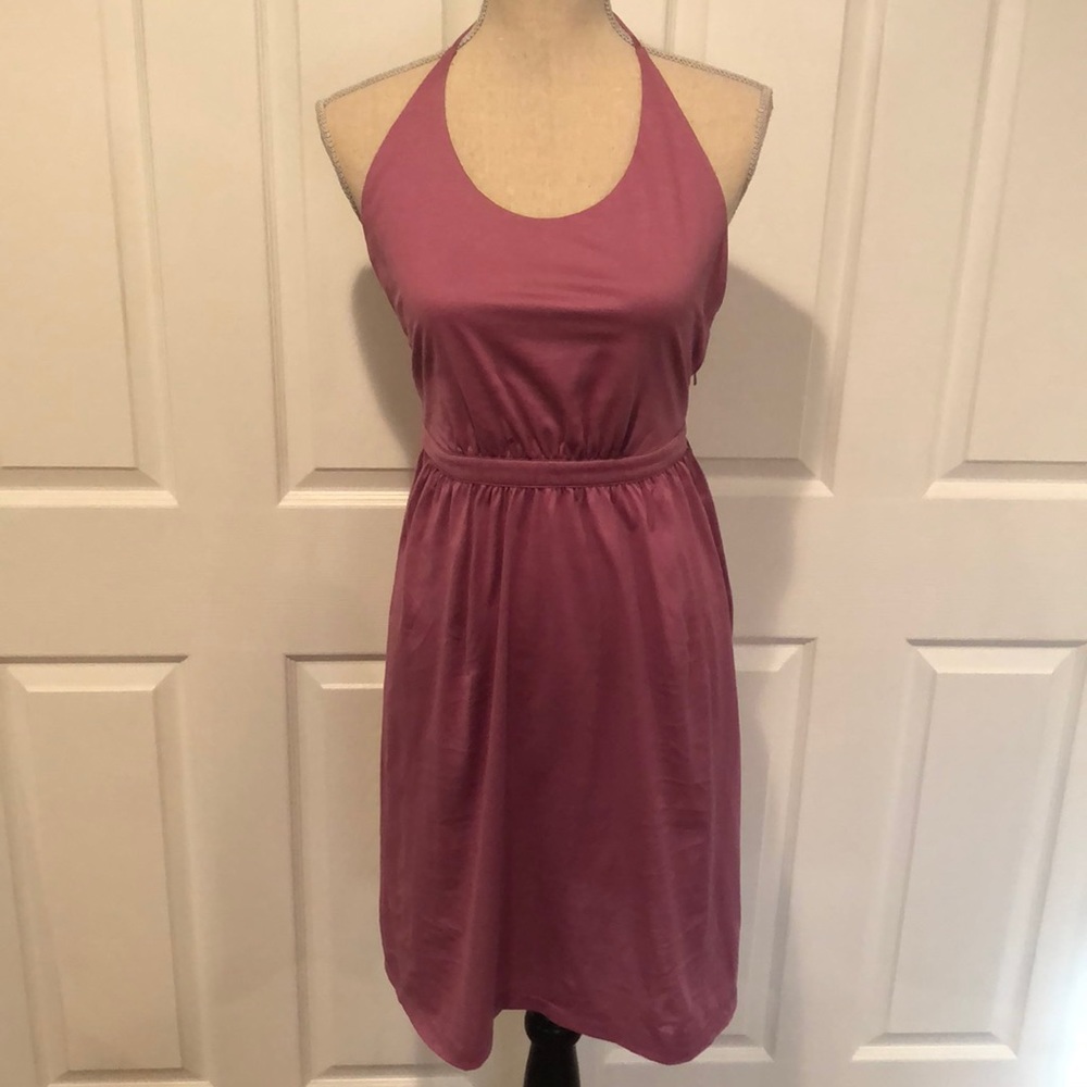 Sexy open back halter dress